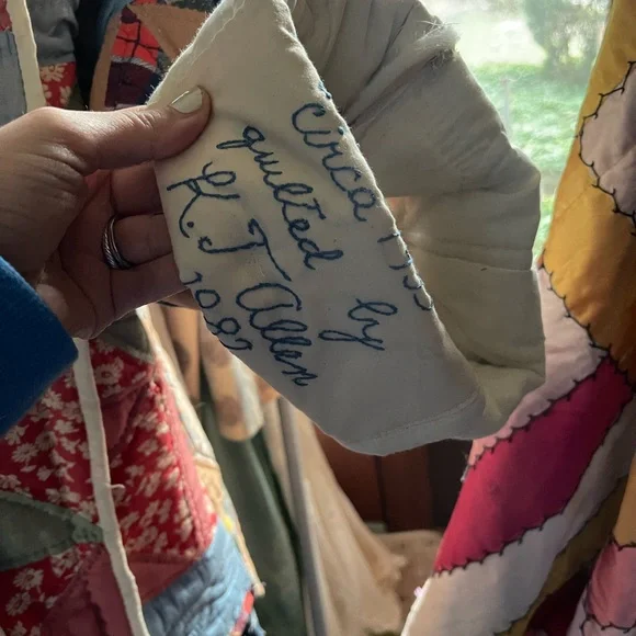 Patchwork Quilted Jacket with Pink & Blue Panels - Picture 5 of 5